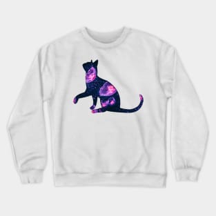 cat playing with violet jellyfish Crewneck Sweatshirt